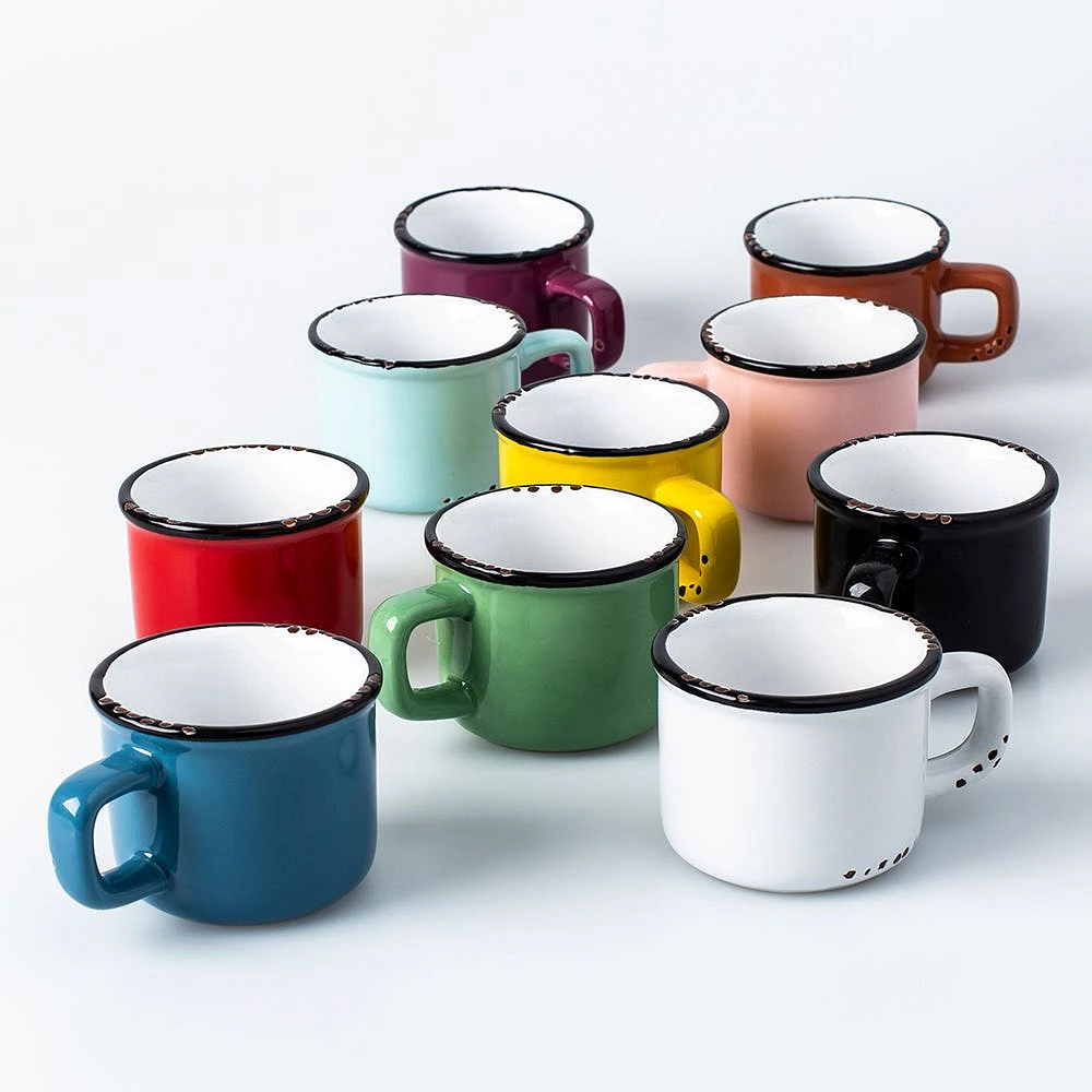 Abbott Enamel Look Stoneware Espresso Mug 3oz. (Yellow)
