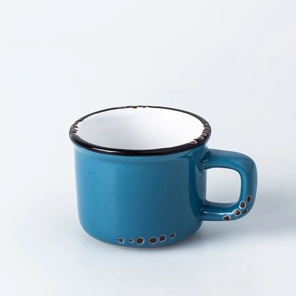 Abbott Enamel Look Stoneware Espresso Mug 3oz. (Denim)