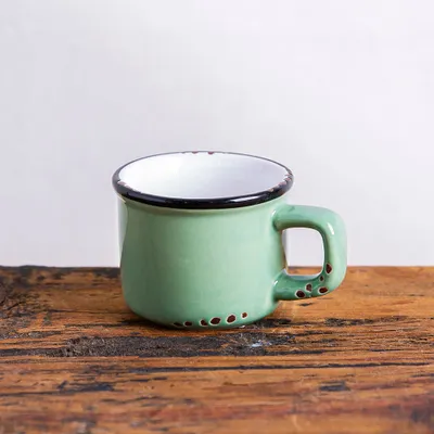 Abbott Enamel Look Stoneware Espresso Mug 3oz. (Forest Green)