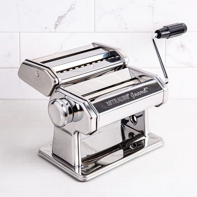 Biltek Pasta Maker Machine - Stainless Steel Hand Crank Cutter & Roller for  Fresh Pasta