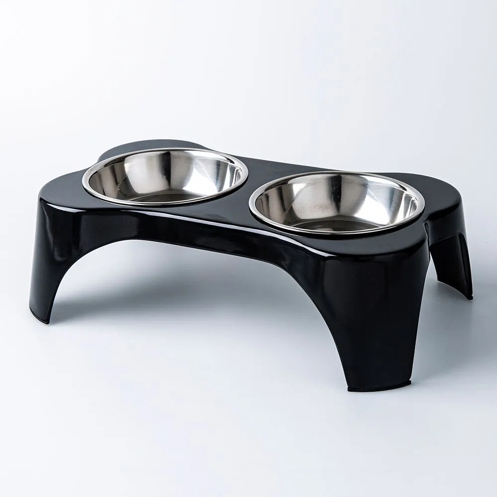 Gibson Home Bow Wow Meow 3-Piece Elevated Pet Bowl Dinner Set, Teal