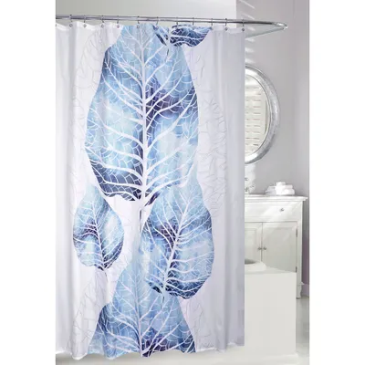 Moda At Home Polyester Fabric 'Ocala' Shower Curtain (Blue/White)