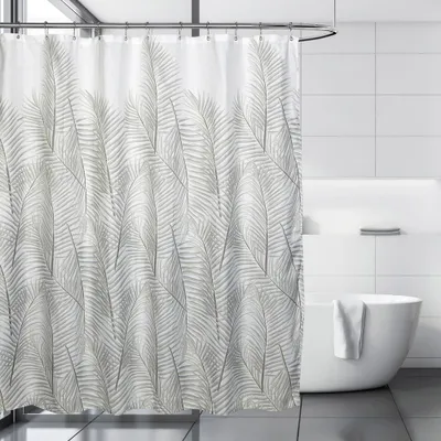 Moda At Home Polyester Fabric 'Lancaster' Shower Curtain (Grey)