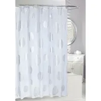 Moda At Home Polyester Fabric 'Zinnia' Shower Curtain (Silver/White)