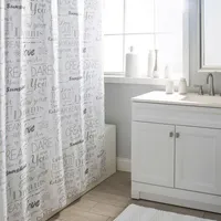 Moda At Home Polyester Fabric 'Positive Saying' Shower Curtain