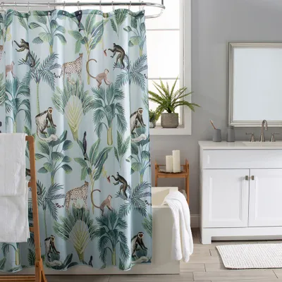Moda At Home Polyester Fabric 'Lampang' Shower Curtain (Multi Colour)