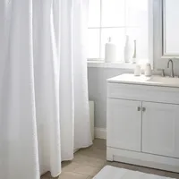 Moda At Home Polyester Fabric 'Riveria' Shower Curtain (White)