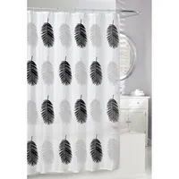 Moda At Home Peva 'Big Leaves' Shower Curtain 70x72" (Grey/Black)