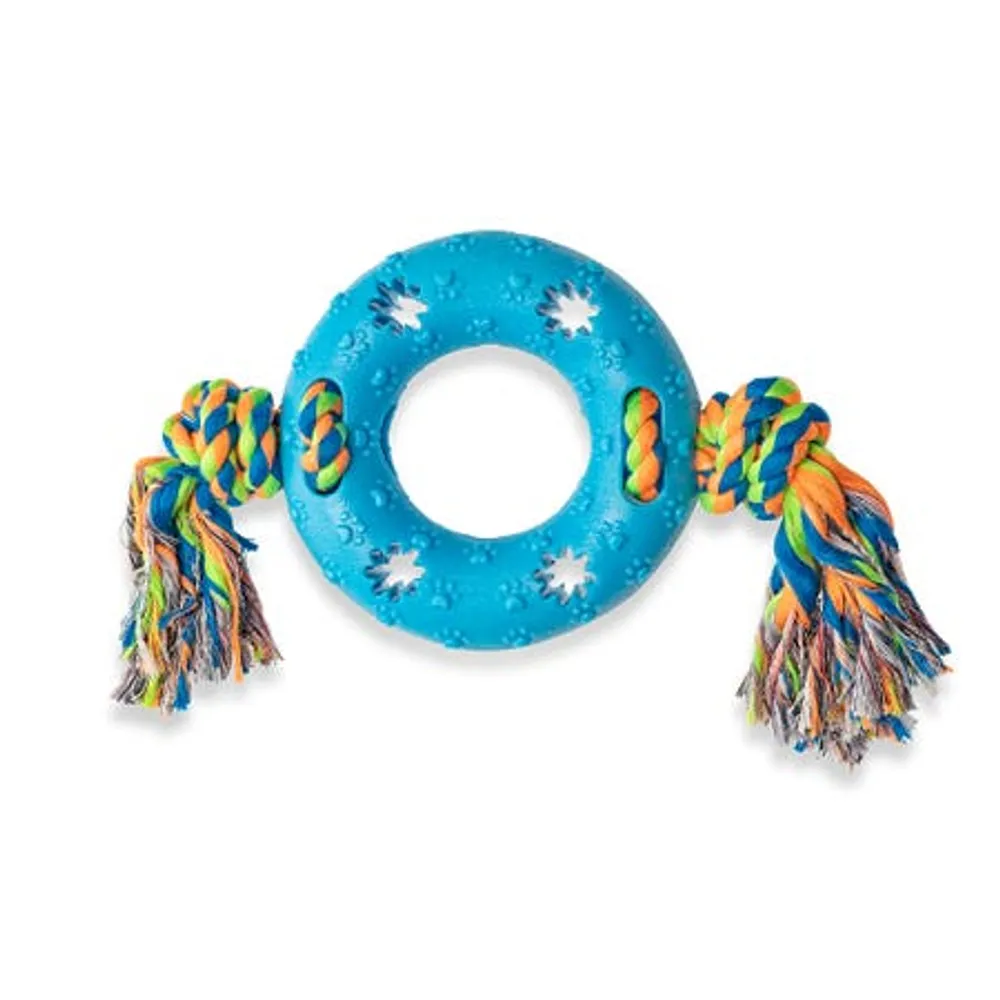 Nice Paws Pet Ring 'N Rope Toy (Blue)