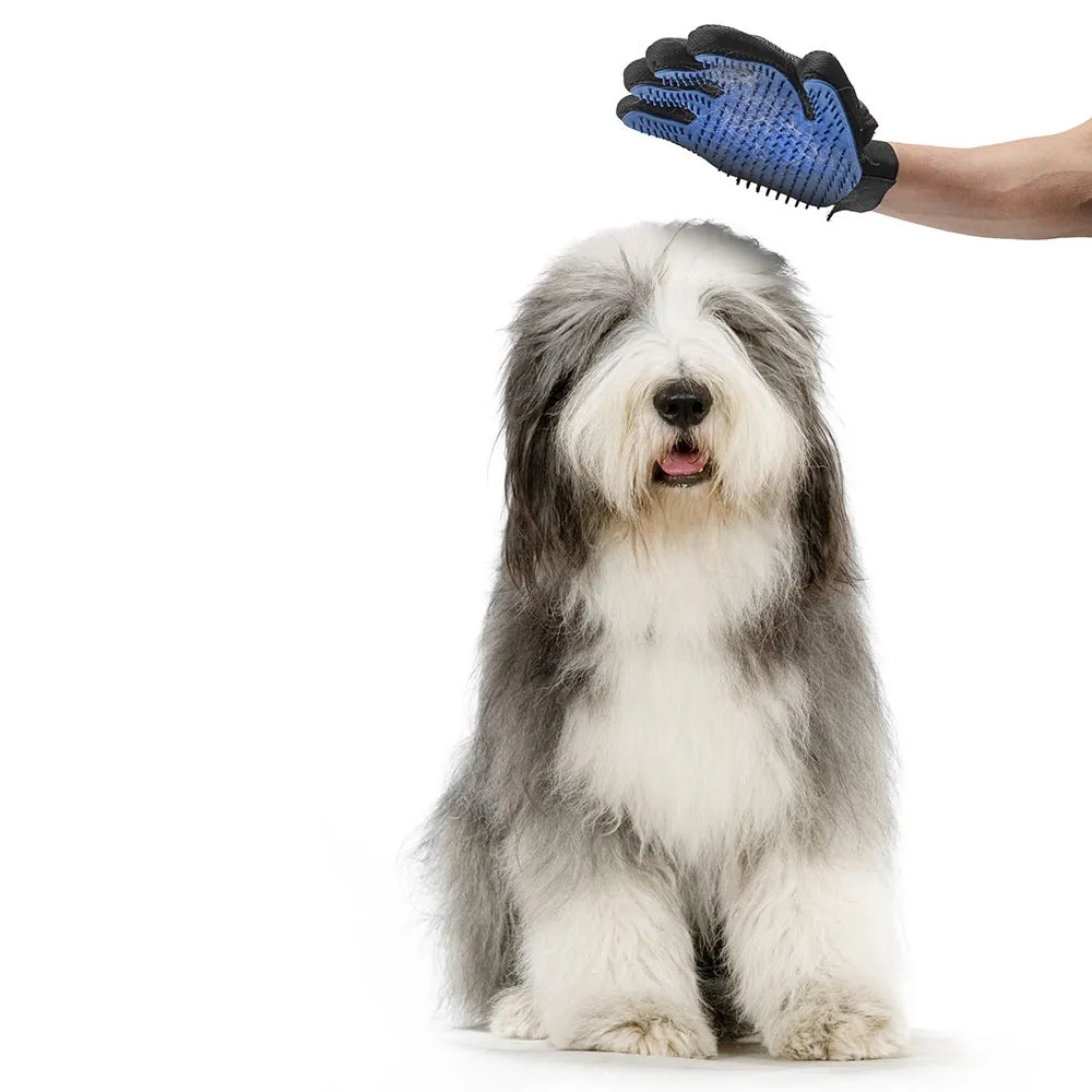 Nice Paws Pet Grooming Mitt (Black/Blue)