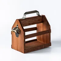 Better BBQ Grill Beer Caddy with  Bottle Opener (Wood)