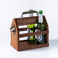 Better BBQ Grill Beer Caddy with  Bottle Opener (Wood)