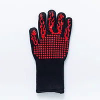 Better BBQ Grill Heat Resistant Glove (Black/Red)