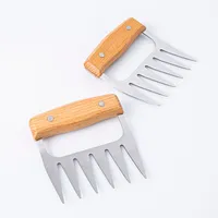 Better BBQ Grill Meat Claw with Wood Handle - Set of 2