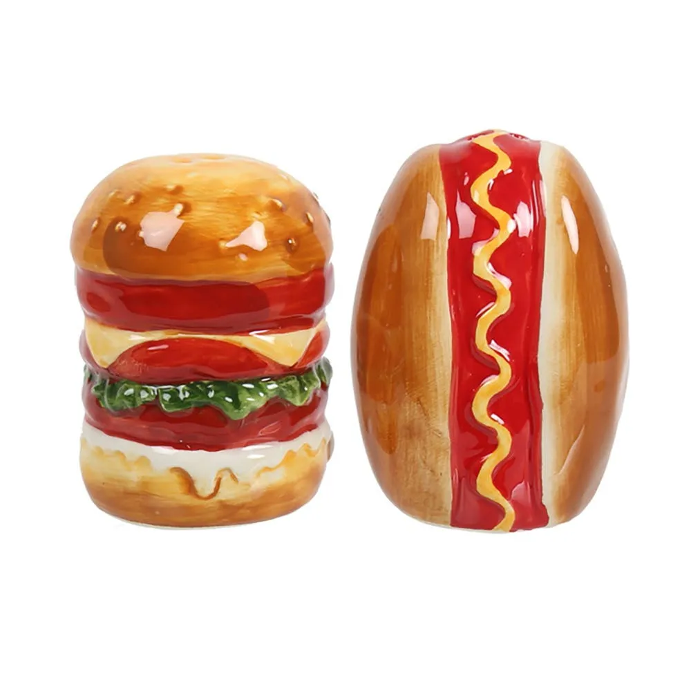 Luciano Fun Times 'Hamburger & Hotdog' Dolomite Salt & Pepper Set