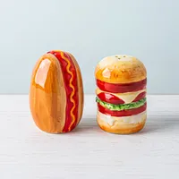 Luciano Fun Times 'Hamburger & Hotdog' Dolomite Salt & Pepper Set