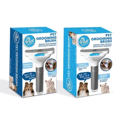 Paw Perfect As Seen On Tv Pet Grooming Brush (White/Grey)