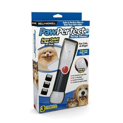 Paw Perfect As Seen On Tv Pet Fur Trimmer Rechargeable (White/Grey)