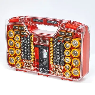 Battery Daddy As Seen On Tv Battery Organizer with Tester (Clear)