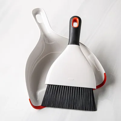 OXO Good Grips Cleaning Dustpan with Brush - Set of 2 (White/Orange)