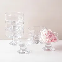 Pasabahce Iceville Glass Ice Cream-Dessert Bowl - Set of 6 (Clear)