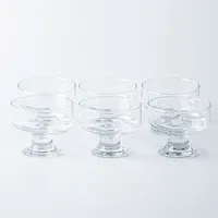 Pasabahce Iceville Glass Ice Cream-Dessert Bowl - Set of 6 (Clear)