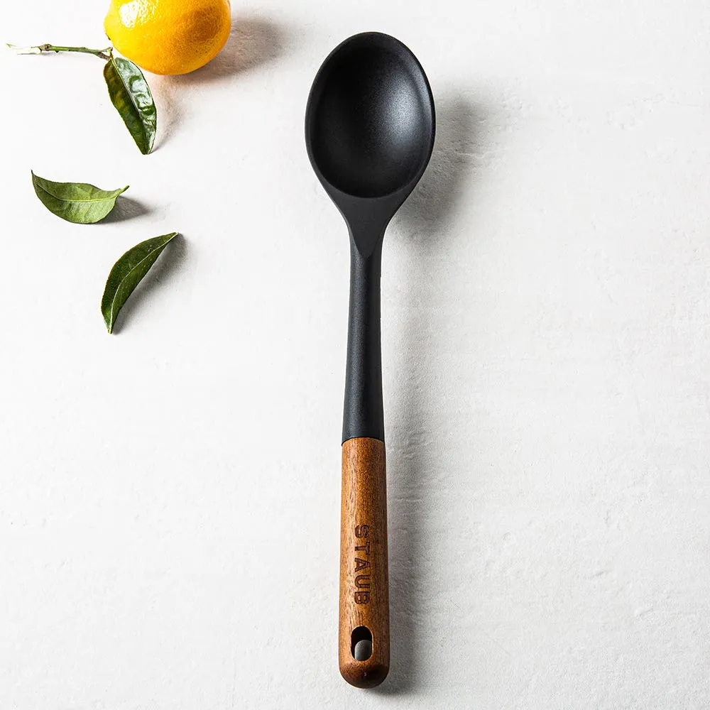 Staub Prep Simple Silicone Solid Spoon (Black)