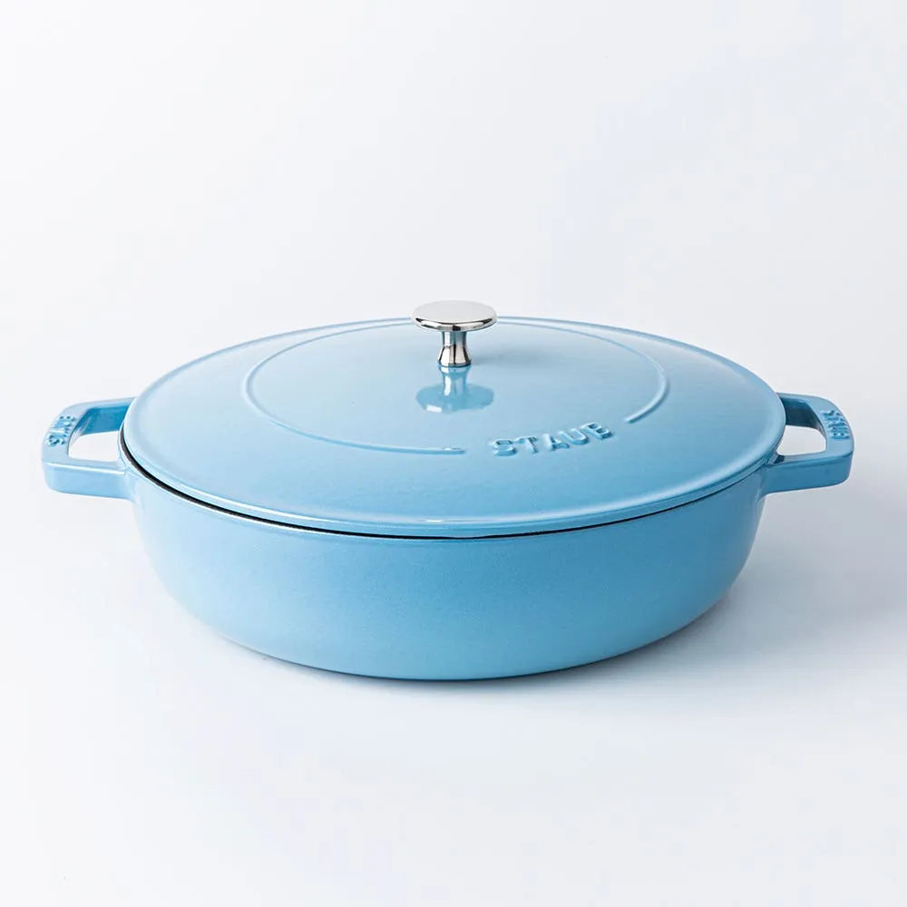 Staub France Cast Iron Braiser Pan 3.8L (Light Blue)