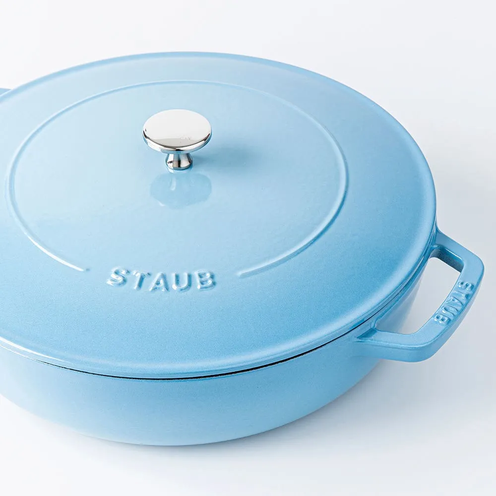 Staub France Cast Iron Braiser Pan 3.8L (Light Blue)