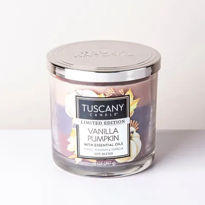 Empire Tuscany 3-Wick 'Vanilla Pumpkin' Glass Jar Candle 14 oz