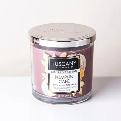 Empire Tuscany 3-Wick 'Pumpkin Cafe' Glass Jar Candle 14 oz