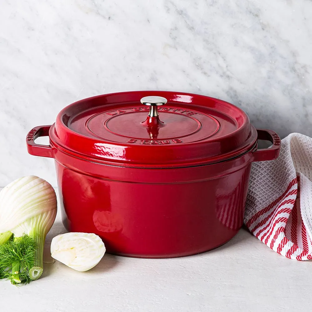 Staub France Cast Iron Round Cocotte 6.7L (Bordeaux)