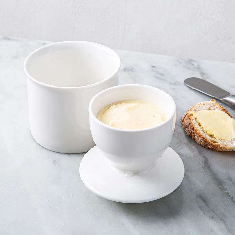 Maxwell & Williams Basic Porcelain Butter Crock-Keeper (White)