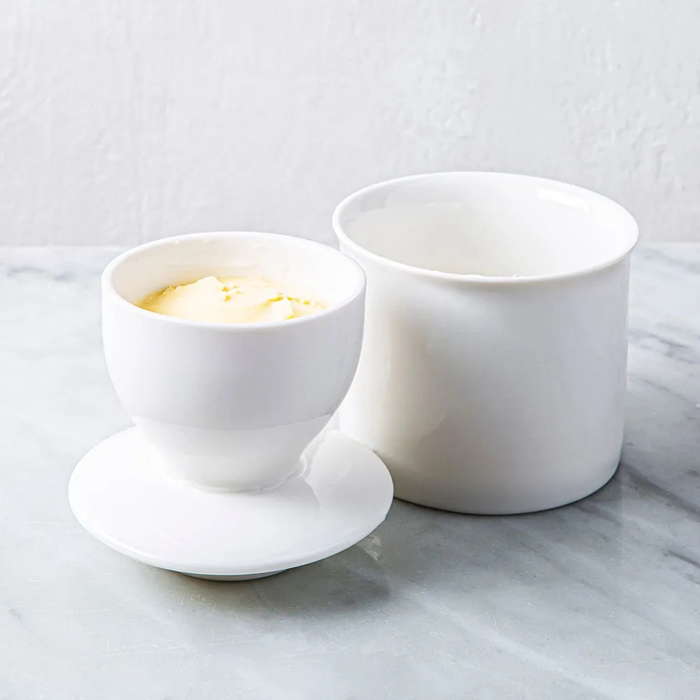 Maxwell & Williams Basic Porcelain Butter Crock-Keeper (White)