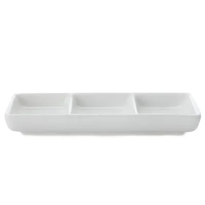 Maxwell & Williams Basic '3-Section' Porcelain sauce Platter (White)