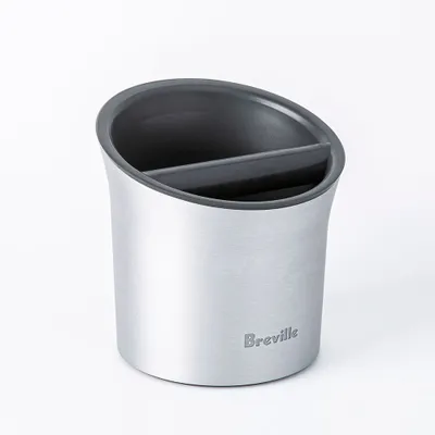Breville Knock Box Espresso Puck Disposal Bin (Black/Stainless Steel)