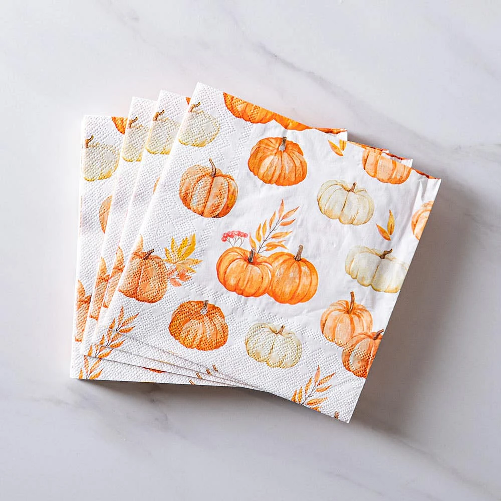 Harman 3-Ply 'Pumpkin Patch' Paper Napkin - Set of 20 (White)