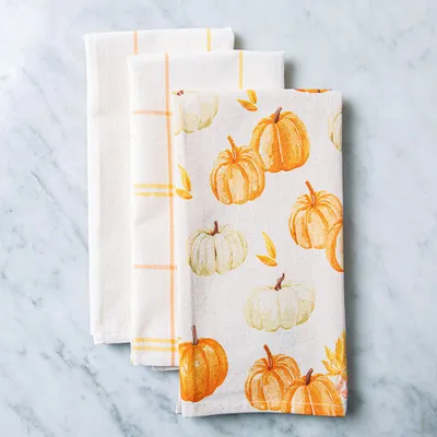 Harman Combo 'Pumpkin Patch' Cotton Kitchen Towel - Set of 3