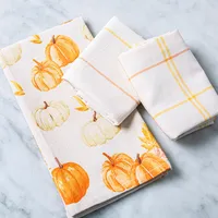 Harman Combo 'Pumpkin Patch' Cotton Kitchen Towel - Set of 3