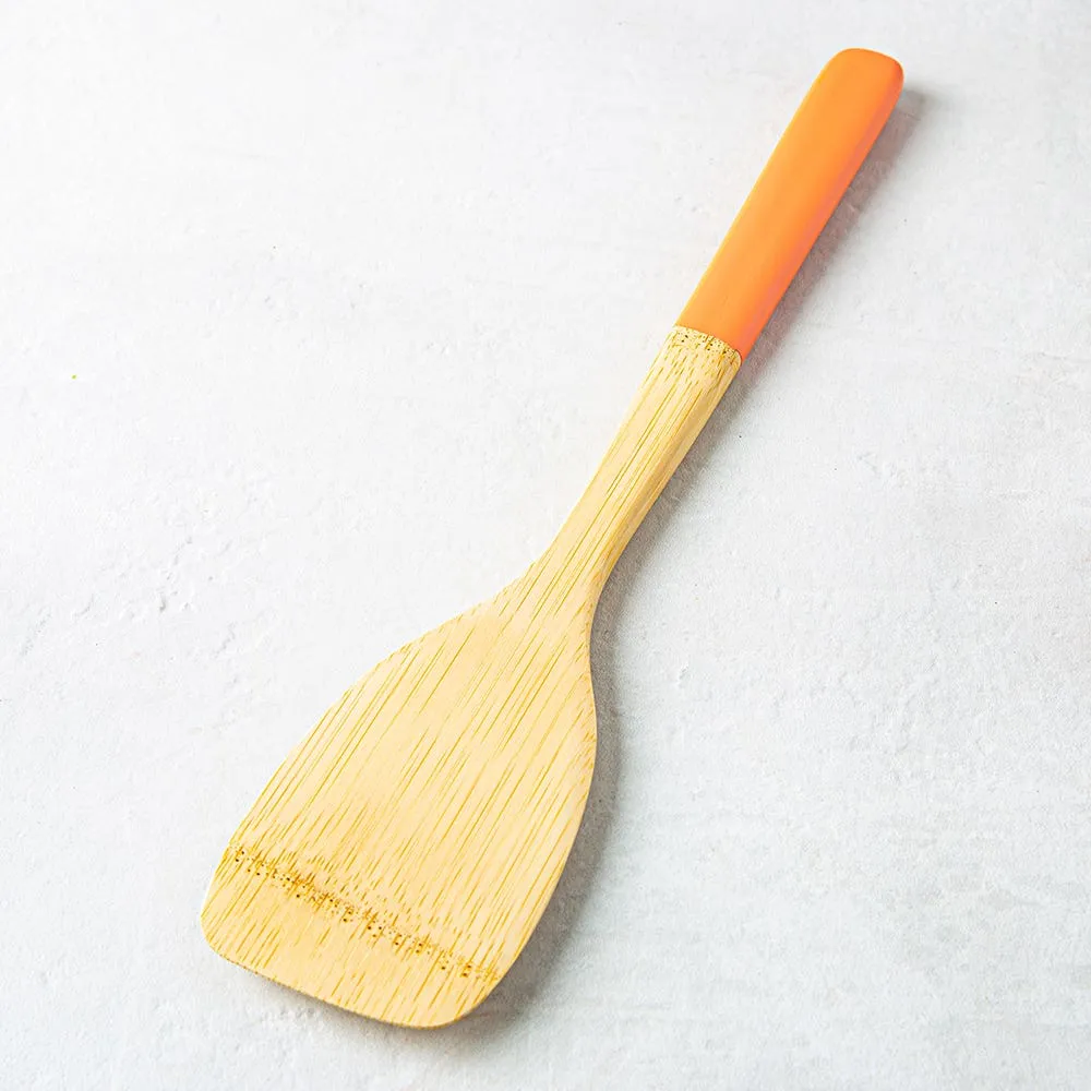 Pebbly Bamboo Turner with  Silicone Handle 12" (Asstd.)