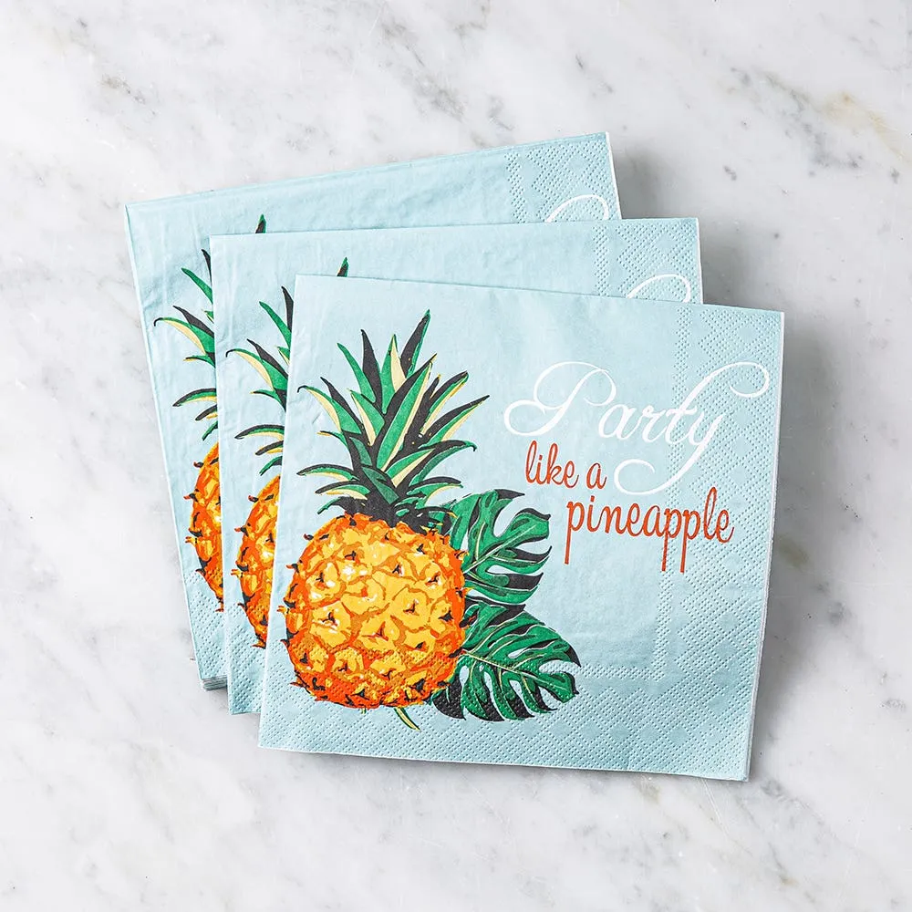 Harman 3-Ply 'Party Like A Pineapple' Paper Napkin - Set of 20 (Blue)