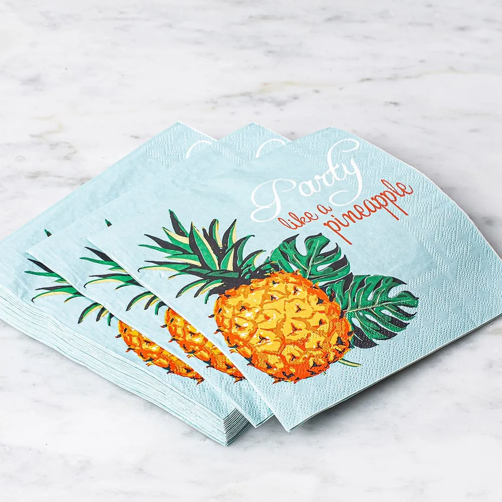 Harman 3-Ply 'Party Like A Pineapple' Paper Napkin - Set of 20 (Blue)