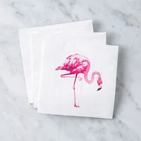 Harman 3-Ply 'Watercolor Flamingo' Paper Napkin - Set of 20 (White)