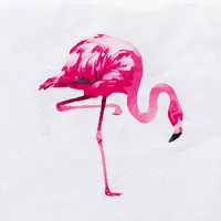 Harman 3-Ply 'Watercolor Flamingo' Paper Napkin - Set of 20 (White)