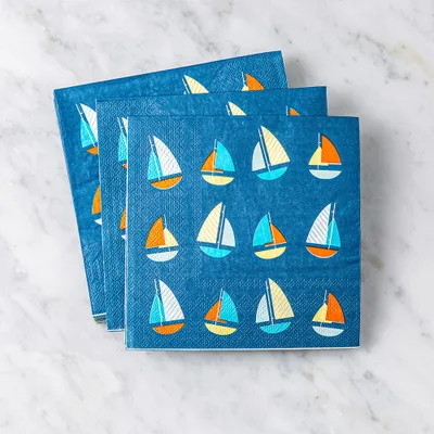 Harman 3-Ply 'Sailboat' Paper Napkin - Set of 20 (Blue)