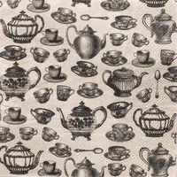 Harman 3-Ply 'Tea Party' Paper Napkin - Set of 20 (Natural)
