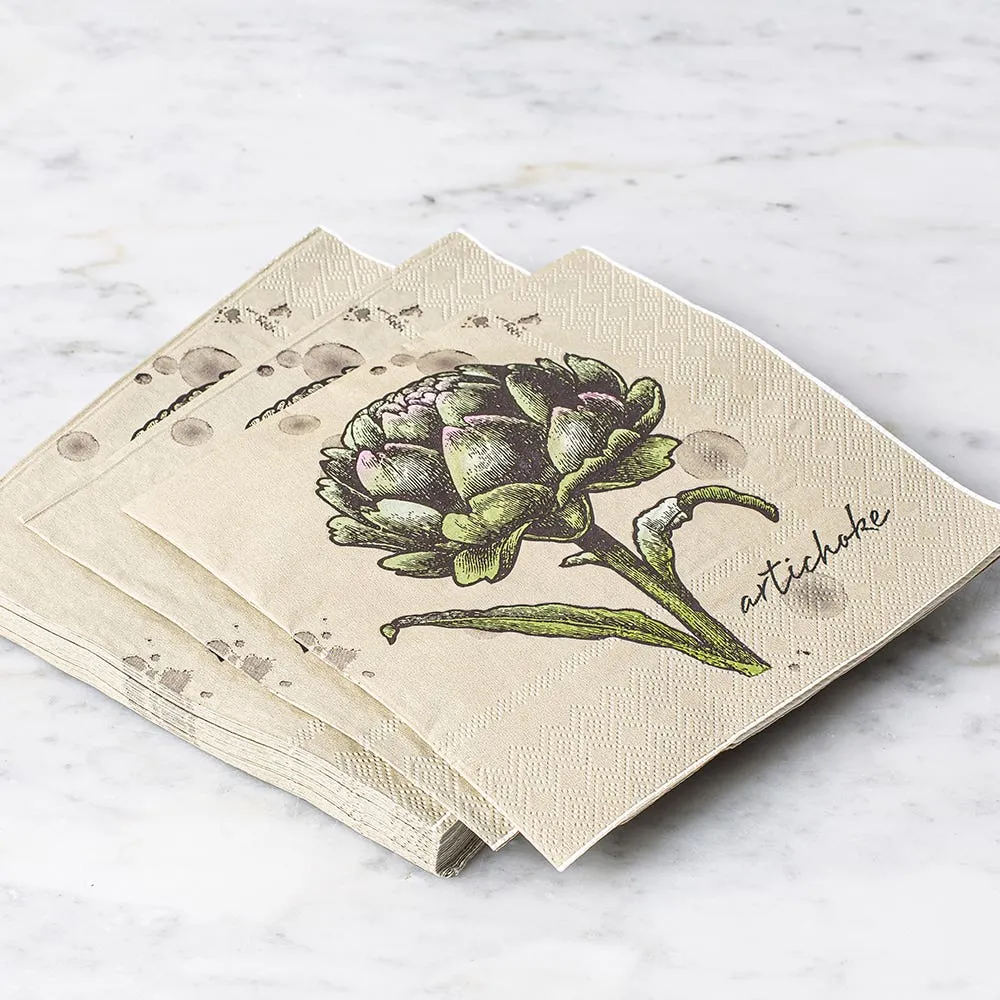 Harman 3-Ply 'Artichoke' Paper Napkin - Set of 20 (Natural)