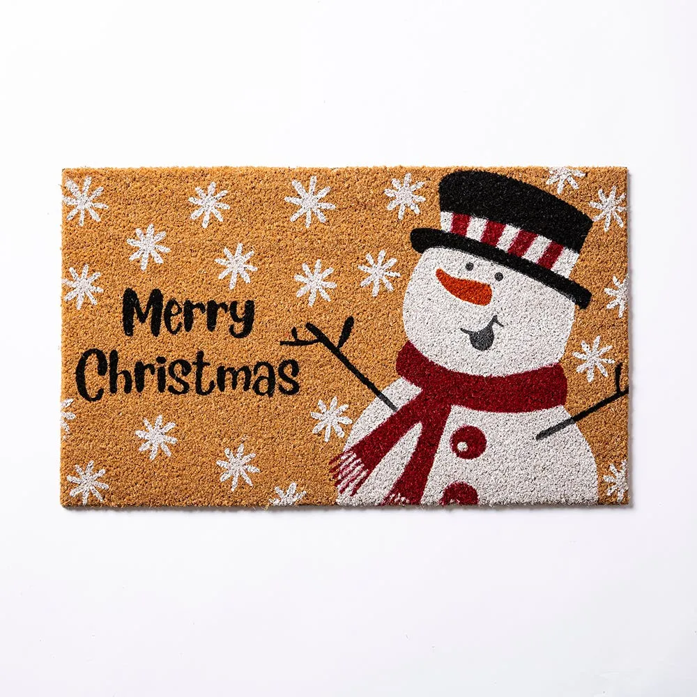 KSP Christmas 'Snowman' Coir Doormat (Multi Colour)