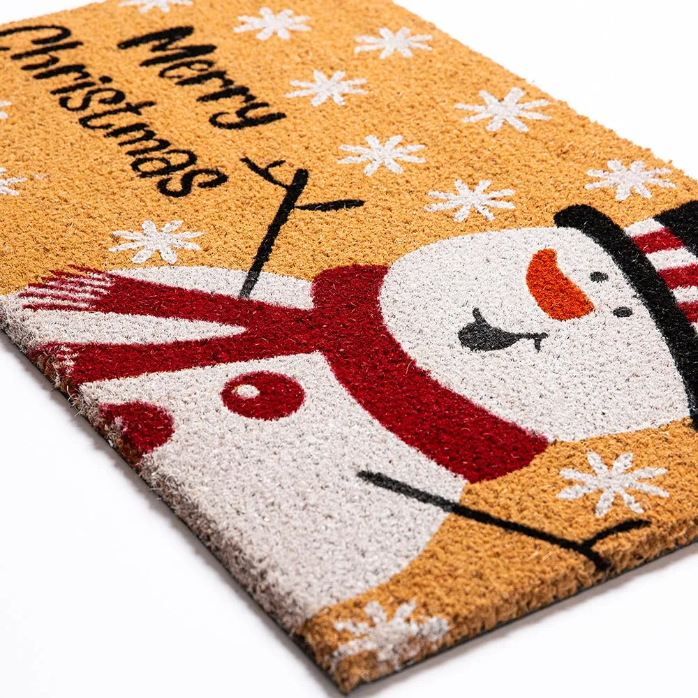 KSP Christmas 'Snowman' Coir Doormat (Multi Colour)