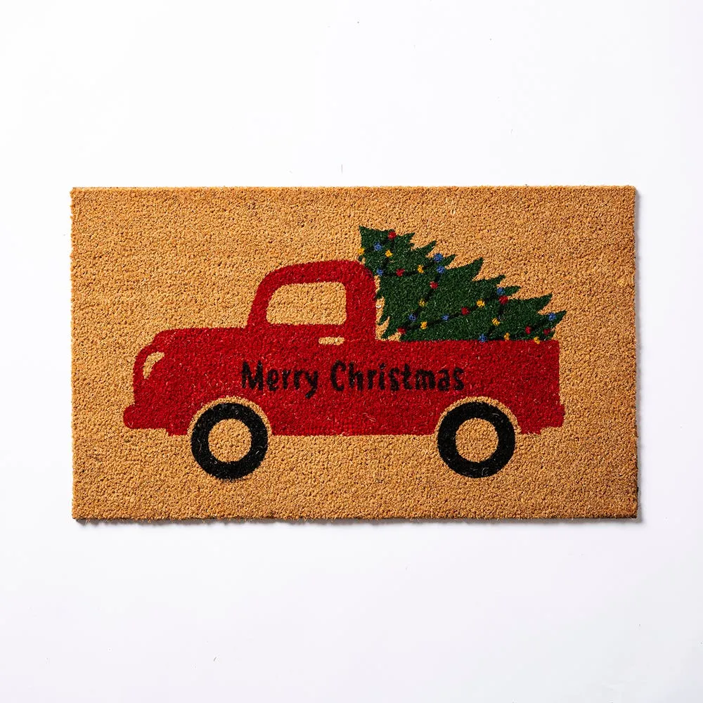 KSP Christmas 'Truck' Coir Doormat (Multi Colour)